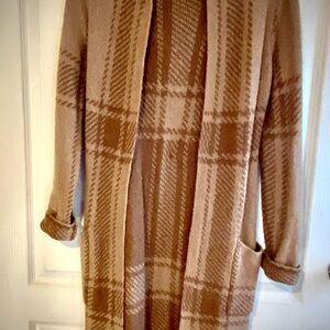 Sincerely Jules Plaid Cardigan - Tan and Brown